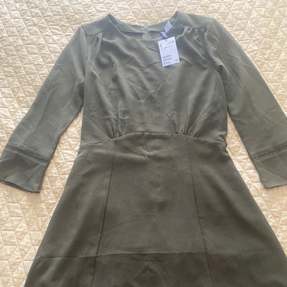 Short olive green dress